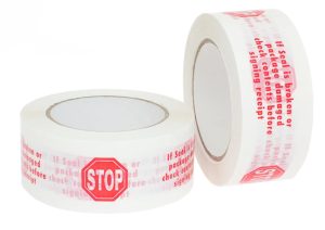 2" x 110 yards Red on White Security Tape
