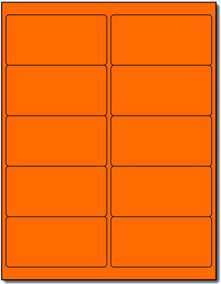 4" x 2" Fluorescent Orange Labels