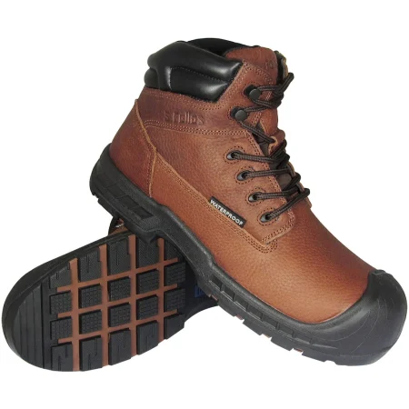 S Fellas Men Size 8 Brown Vulcan Composite Toe Puncture Resistant