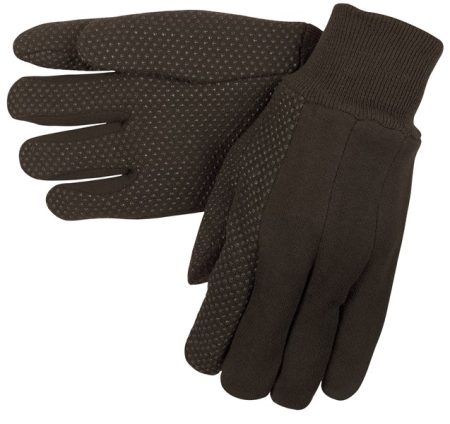 Large Brown Jersey DOT Glove