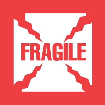 4" X 4" Fragile Label