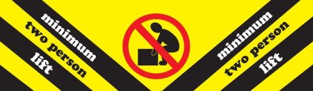 2" x 8" "Min Two Person Lift" Label