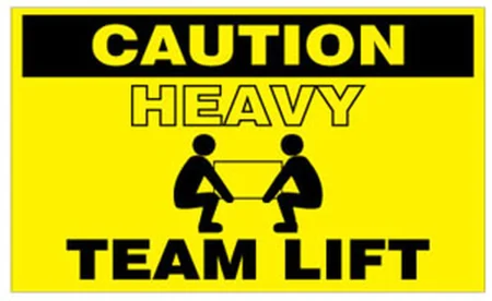 2" X 4.5" "Team Lift" Black/Yellow Label