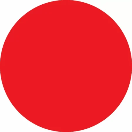 2" Fluorescent Red Circle Label