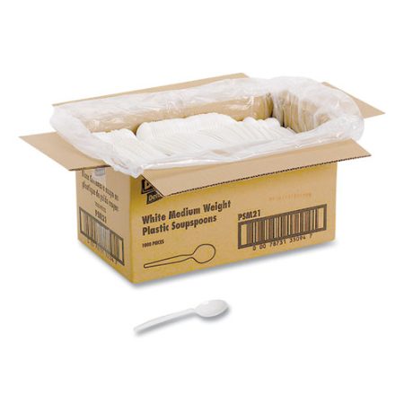 Dixie Mediumweight White Plastic Soup Spoon