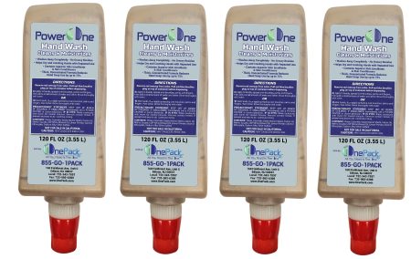 a group of hand wash bottles