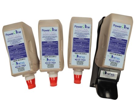 a group of hand wash bottles